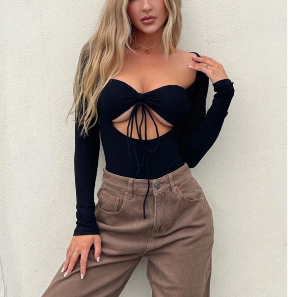 NWT Princess Polly Barker Black Bodysuit